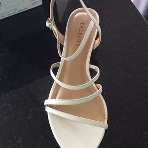NEVER WORN , Ivory, Wedge, Cross Strap Sandals!